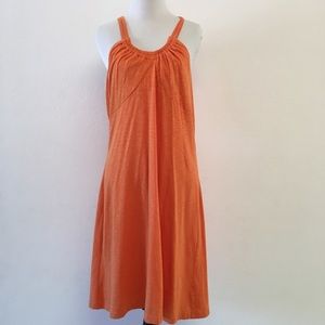 Athleta Halter Orange Midi Dress Size Large